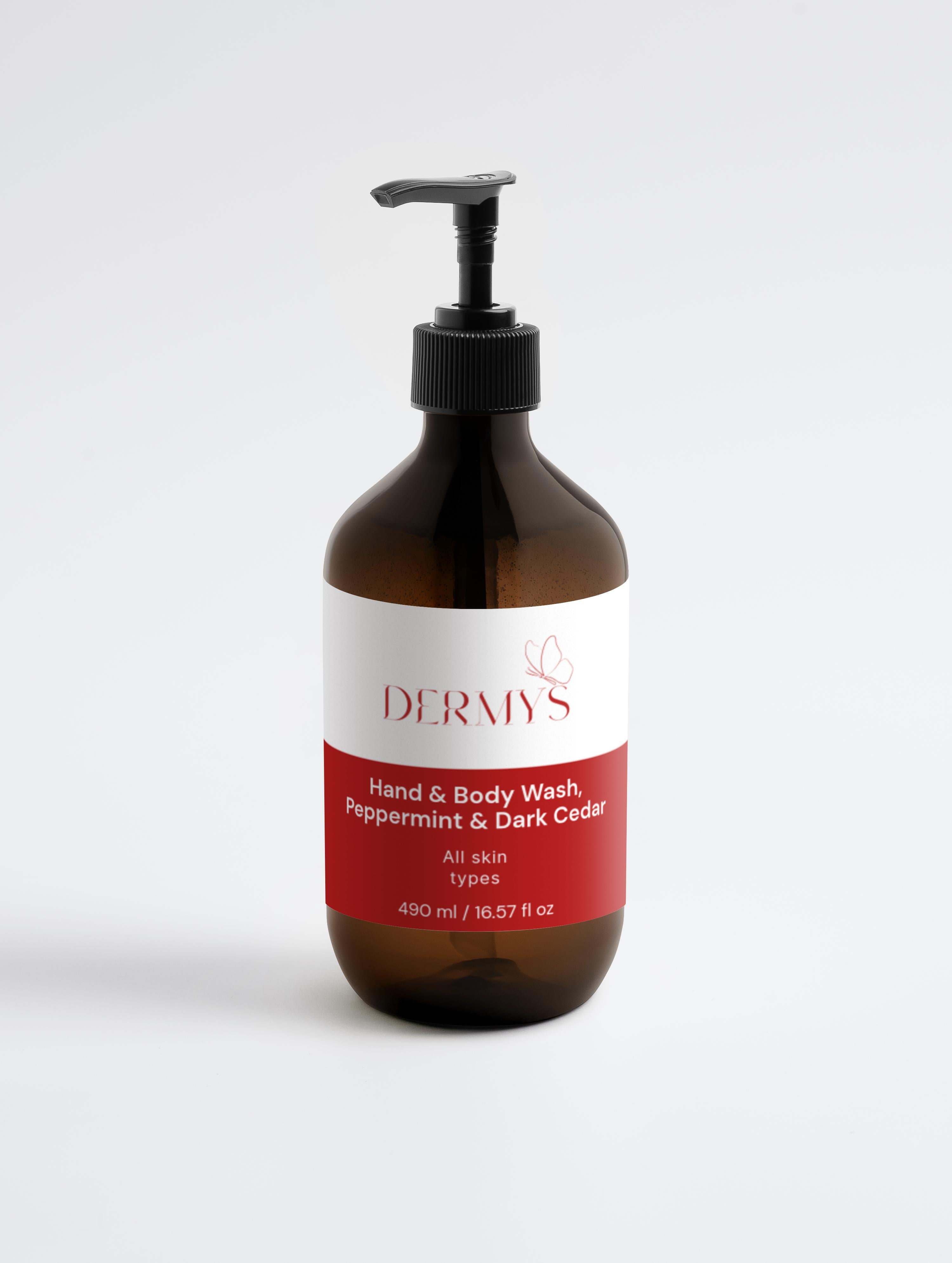 Hand & Body Wash, Peppermint & Dark Cedar